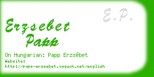 erzsebet papp business card
