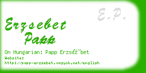 erzsebet papp business card